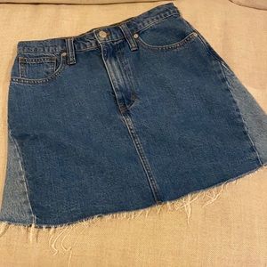 Madewell Denim A-Line Mini Skirt: Pieced Edition